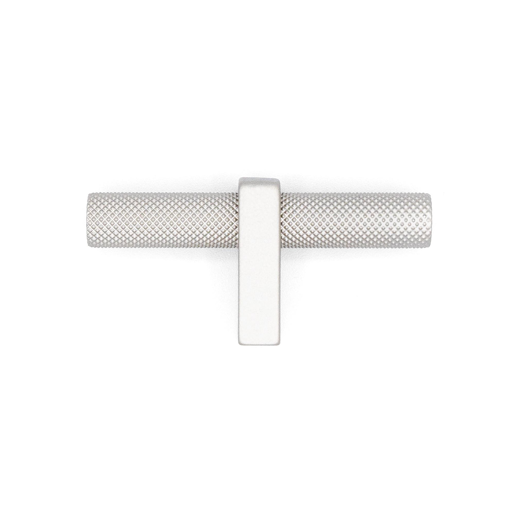 Luca Knurled Designer T-Knob, Lacquered Silver