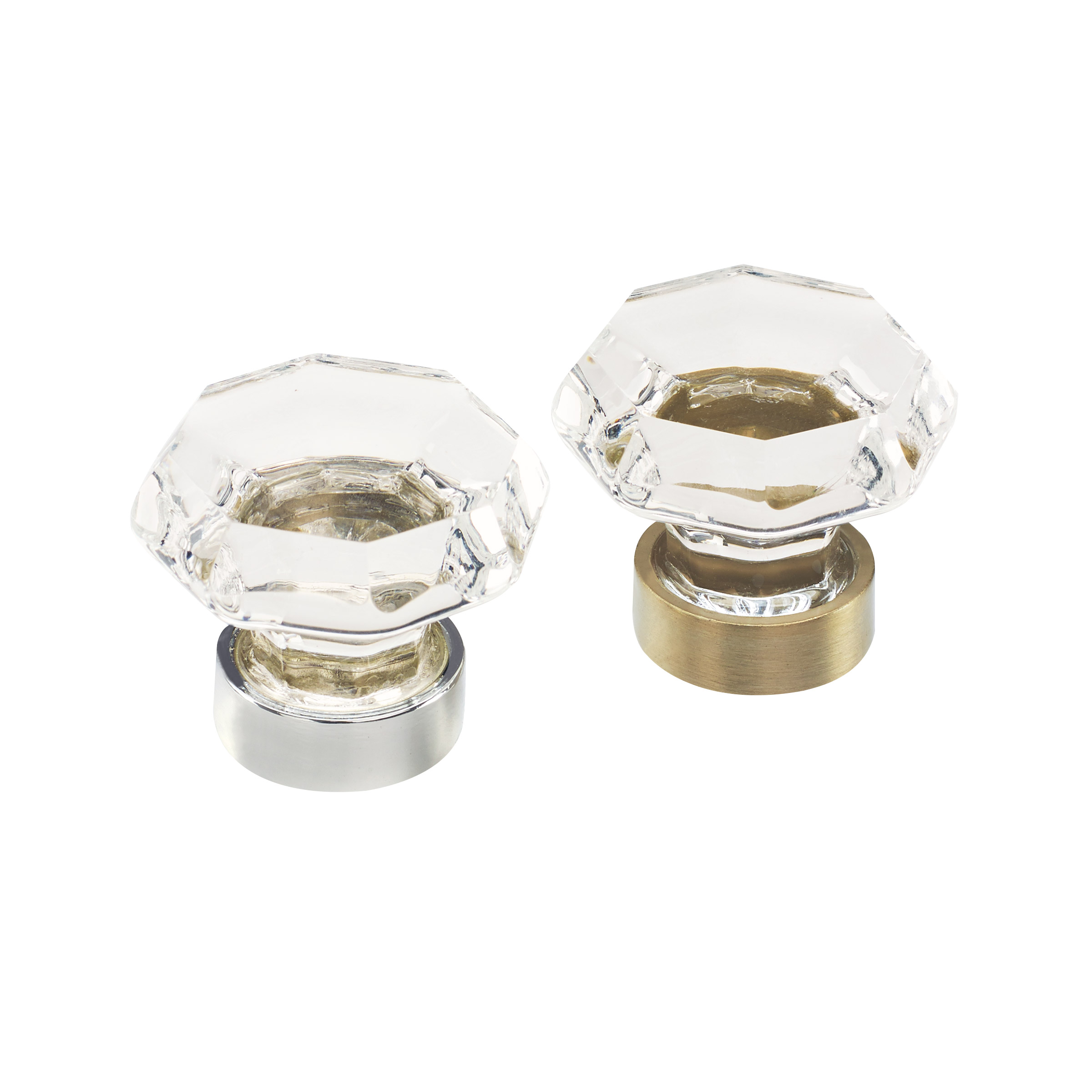 Traditional Classics Knob, 1-5/16 in (33 mm), Clear / Golden Champagne