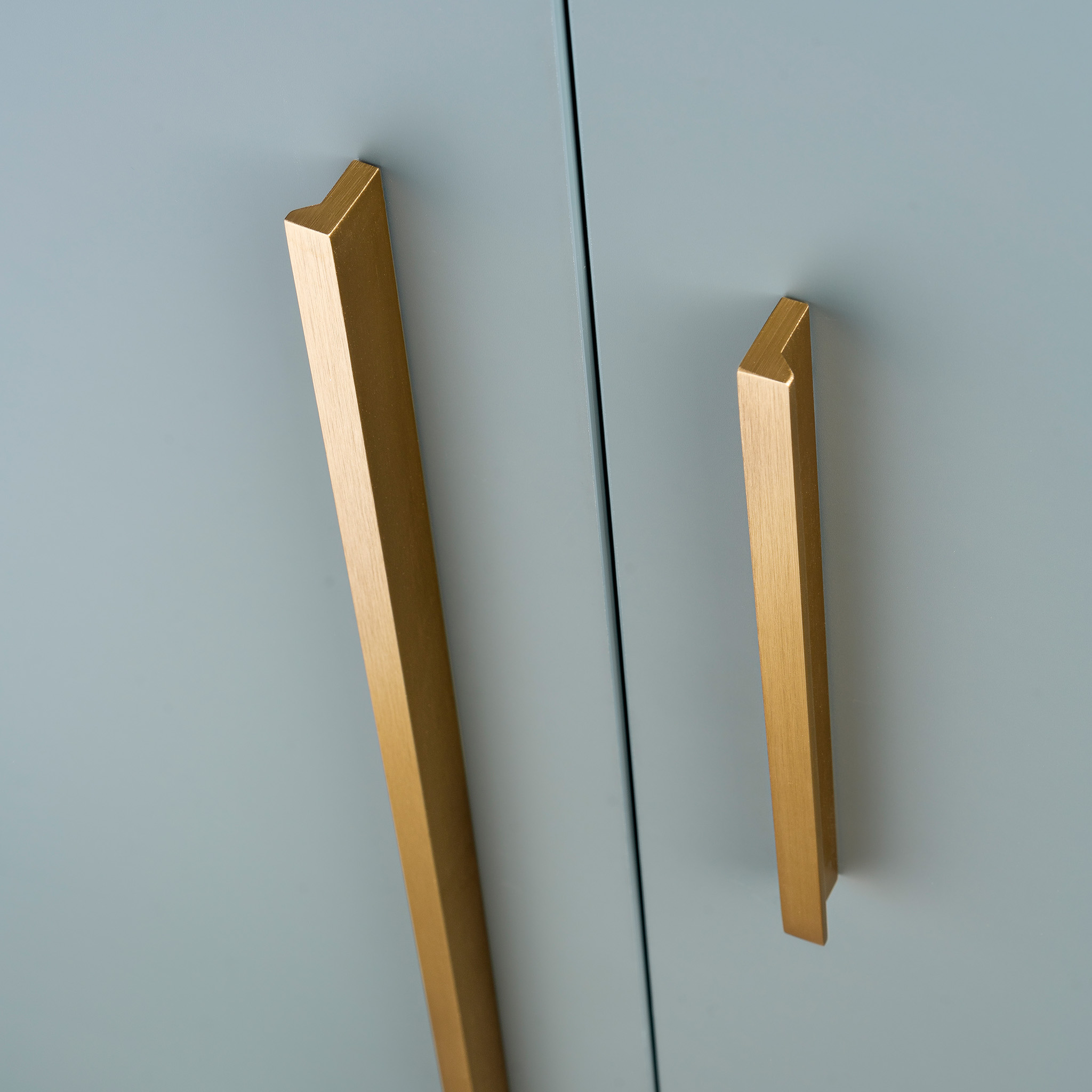 Angle Pull, 96 or 128 or 160mm, Brushed Dark Brass